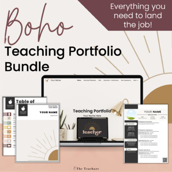 Preview of Teaching Portfolio Bundle | Digital Teaching Portfolio + Resume