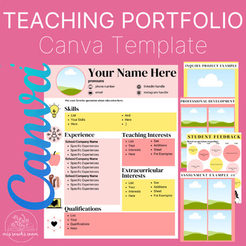 Teaching Portfolio Canva Template by mrsroachsroom | TPT