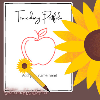Preview of Teaching Portfolio Cover Page (simple and editable to add your name!)