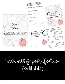 Marble Teaching Portfolio (EDITABLE) by Mindful of Teaching | TpT