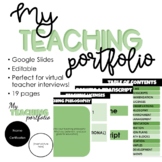 Teaching Portfolio - Green - Digital, Editable - Google Slides