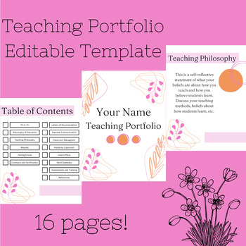 Teaching Portfolio Template | Editable | Printable by Ms Teacher Teaching