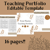 Teaching Portfolio Template | Boho | Editable & Printable