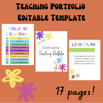 Teaching Portfolio Template I Editable & Printable by Ms Teacher Teaching