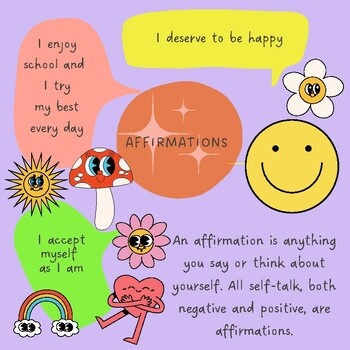 Teaching Positive Affirmations by Miss Mindful Bee | TPT