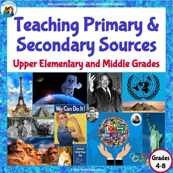 Preview of Primary & Secondary Sources: Grades 4-8 (Digital & Printable, Audio)