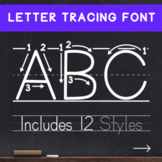 Teaching Print - Dotted Letters Tracing Font - Handwriting