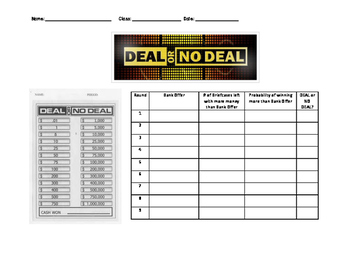 Preview of Teaching Probability with Deal or No Deal