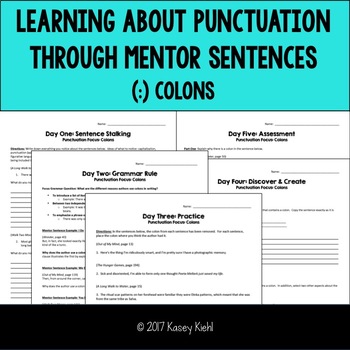 Preview of Teaching Punctuation Through Mentor Sentences: Colons