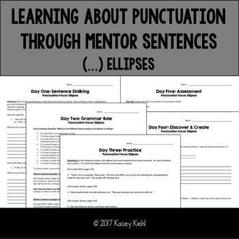 Preview of Teaching Punctuation Through Mentor Sentences: Ellipses