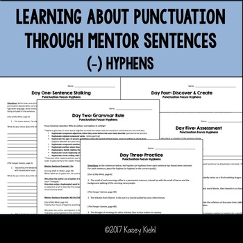 Preview of Teaching Punctuation Through Mentor Sentences: Hyphens