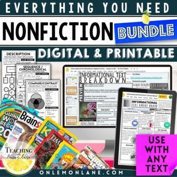 Preview of Teaching Reading Nonfiction Informational Text Structures Features Anchor Charts