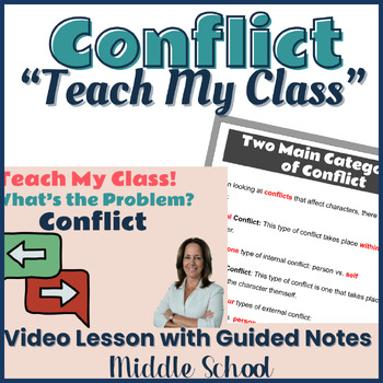 Preview of Teaching Reading Skills:  Conflict - Instructional Video, Lesson, Guided Notes