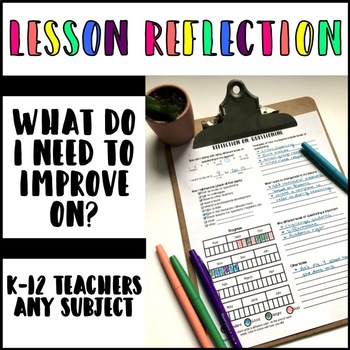 Preview of Teacher Reflection Self Assessment and Goal Setting