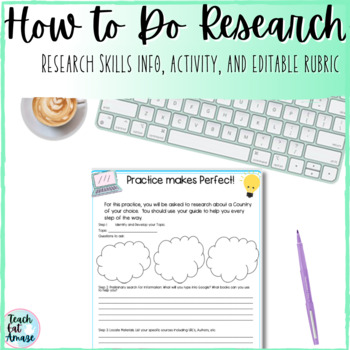 Preview of Teaching Research Skills for Students : How- to- Guide Lesson, Activity & Rubric