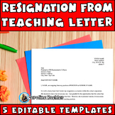 Teaching Resignation Letter 5 Editable Teacher Notice Temp