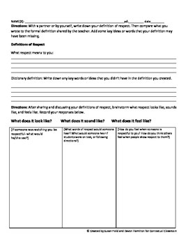 teaching respect activity packet by contextual classroom tpt