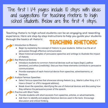 Preview of Teaching Rhetoric: 100+ Ideas, Suggestions, & Steps for Teaching Rhetoric