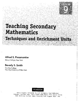 Preview of Teaching Secondary Mathematics Textbook
