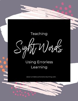 Preview of Teaching Sight Words (K-2) Errorless Learning Toolkit