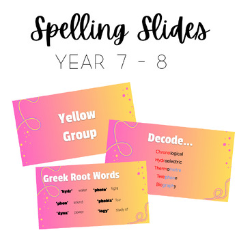 Preview of Spelling Lesson Teaching Slides - Year 7-8 (NZ)