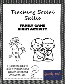 Preview of Teaching Social Skills - Family Game Night Activity