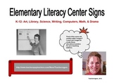K-5 Literacy Center Labels: 7 Learning Center Signs