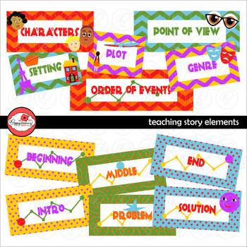 Preview of Teaching Story Elements Clipart by Poppydreamz