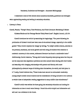 Preview of Teaching Strategies - Annotated Bibliography