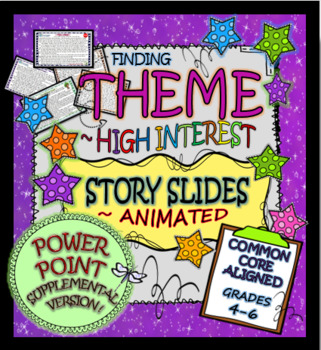 Preview of Finding & Teaching THEME: ~ANIMATED STORY SLIDES: SUPPLEMENTAL POWER POINT