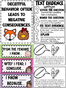 Teaching Text Evidence With Fables: The Fox & the Rooster by Stephani Ann