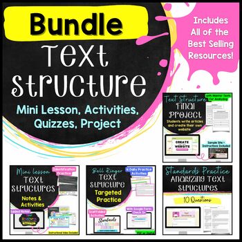 Preview of Teaching Text Structure Bundle - Notes, Activities & Project