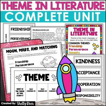 Preview of Teaching Theme | Finding Theme Worksheets Identifying Passages 
