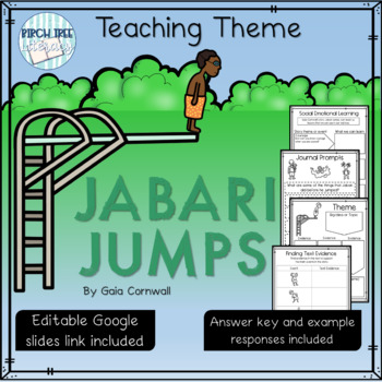 Preview of Teaching Theme Jabari Jumps with Google Slides Link