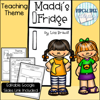 Preview of Teaching Theme Maddi's Fridge with Google Slides Link