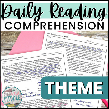 Preview of Theme Worksheets Activities & Reading Passages for Identifying & Finding Theme