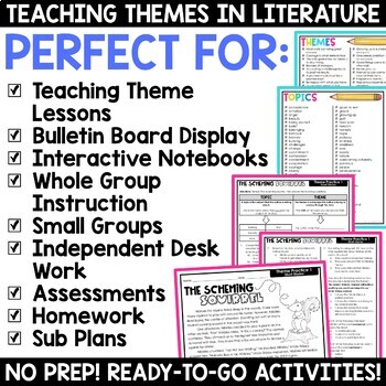 Teaching Theme with Fables, Short Stories, and Poems Finding Theme BUNDLE