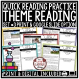 Teaching Theme Skills Reading Comprehension Passages and Q