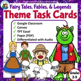 Theme Task Cards Print/Digital with Reading Differentiation & Audio (Grades 2-5)