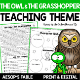 Teaching Theme The Owl & the Grasshopper | Aesop's Fable