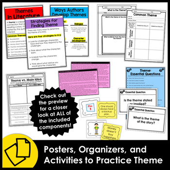 Theme Resources | Activities for Teaching Theme by Jennifer Findley