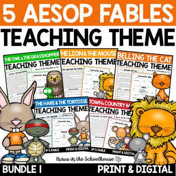 Preview of Teaching Theme with Aesop's Fables Bundle Volume One
