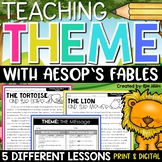 Teaching Theme with Aesop's Fables | Finding Theme Worksheets Graphic Organizers