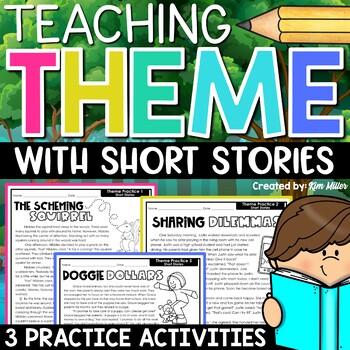 Preview of Teaching Theme with Short Stories Finding Theme Worksheets Identifying Theme