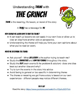 Teaching Theme with The Grinch by Read Out Loud | TpT