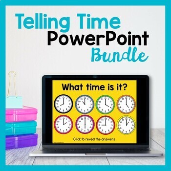 Preview of Teaching Time PowerPoints Bundle - Telling Time Review
