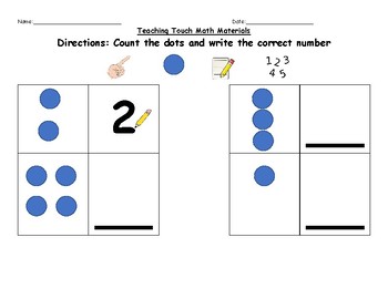 teaching touch math matching numbers 1 5 by be technological educators