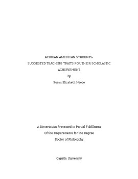 Preview of Teaching Traits to Improve African American Achievement