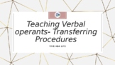 Teaching Verbal Operants-Transferring Procedures. Staff/Pa