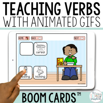 Preview of Teaching Verbs- Present Progressive Verbs- Boom Cards for Speech Therapy